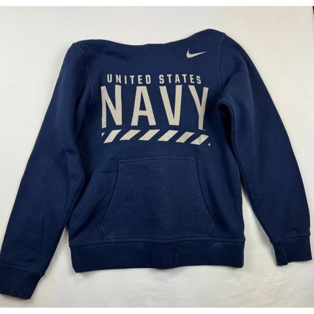 Nike Hoodie Blue Size S with US Navy on Front w/Ribbed Cuffs & Hem‎ - Picture 4 of 4